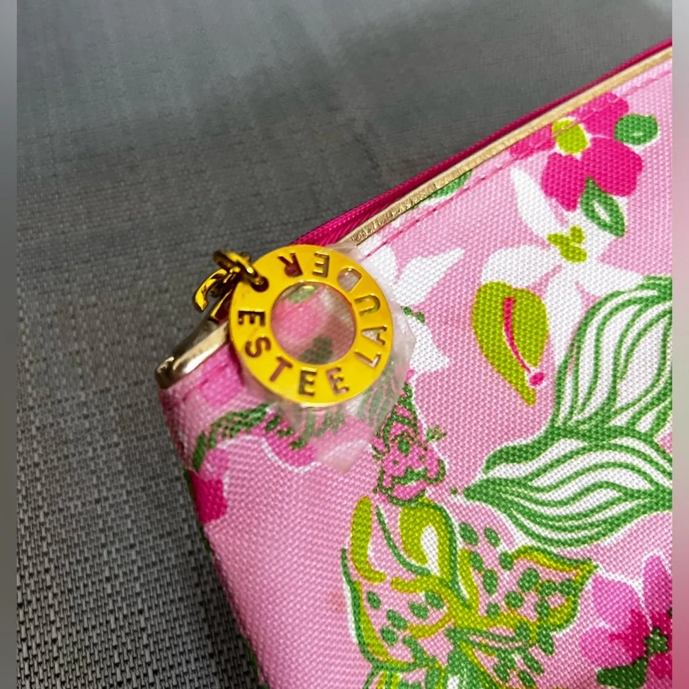 Lilly Pulitzer for Estée Lauder Cosmetic Pouch Travel Bag Pink Floral Design